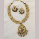 Joyful Jewel Art Matte Gold Plated Pota Stone Necklace Set
