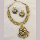 Joyful Jewel Art Matte Gold Plated Pota Stone Necklace Set