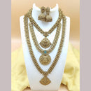 Joyful Jewel Art Matte Gold Plated Pota Stone Necklace Combo