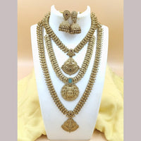 Joyful Jewel Art Matte Gold Plated Pota Stone Necklace Combo