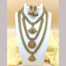 Joyful Jewel Art Matte Gold Plated Pota Stone Necklace Combo