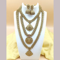 Joyful Jewel Art Matte Gold Plated Pota Stone Necklace Combo