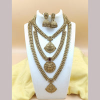 Joyful Jewel Art Matte Gold Plated Pota Stone Necklace Combo