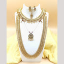 Joyful Jewel Art Matte Gold Plated Austrian Stone Long Necklace Combo Set