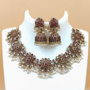 Joyful Jewel Art Matte Gold Plated Pota Stone Necklace Set