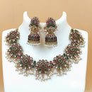 Joyful Jewel Art Matte Gold Plated Pota Stone Necklace Set