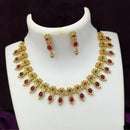 Joyful Jewel Art Matte Gold Plated Pota Stone Necklace Set
