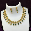 Joyful Jewel Art Matte Gold Plated Pota Stone Necklace Set
