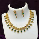 Joyful Jewel Art Matte Gold Plated Pota Stone Necklace Set