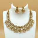 Joyful Jewel Art Matte Gold Plated Pota Stone Necklace Set