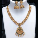 Joyful Jewel Divine Grace Art Matte Gold Plated Pota Stone Temple Necklace Set