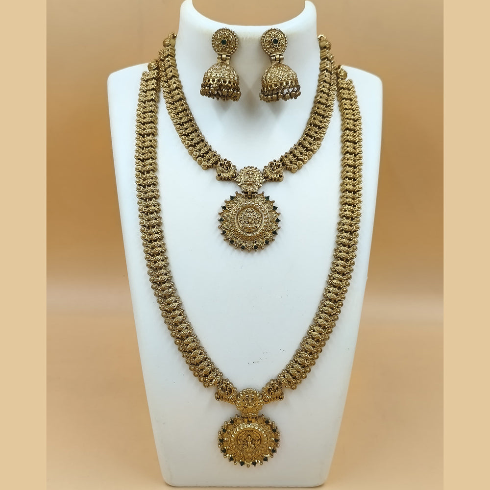 Joyful Jewel Art  Ethnic Charm Matte Gold Plated Necklace Combo