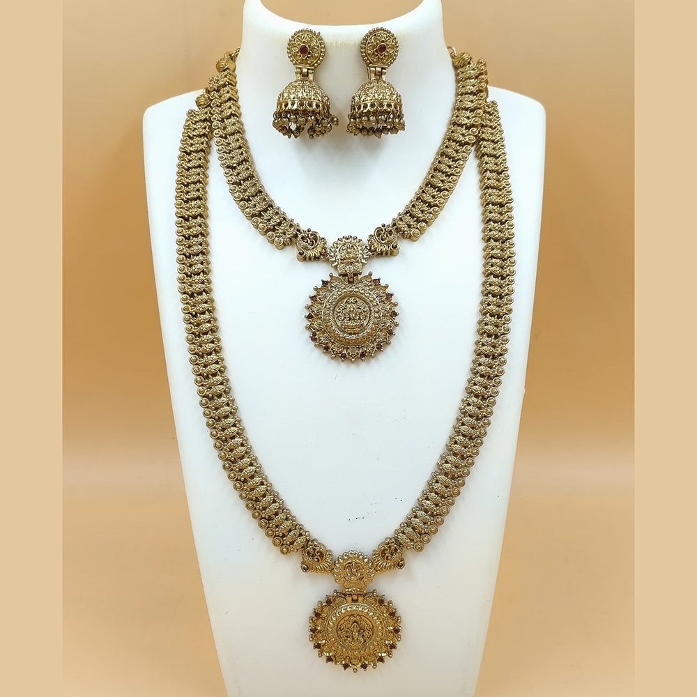 Joyful Jewel Art  Ethnic Charm Matte Gold Plated Necklace Combo