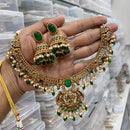 Joyful Jewel Art  Matte Gold Plated Pota Stone And Pearl Necklace Set