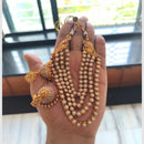 Joyful Jewel Art Matte Gold Pota Stone And Pearl Necklace Set