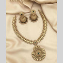 Joyful Jewel Art Timeless Beauty Matte Gold Pota Stone Necklace set