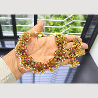Joyful Jewel Art Designer Matte Gold Plated Kundan And Pearl Necklace Set