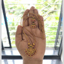 Joyful Jewel Art Divine Adornment Matte Gold Pota Stone Temple Necklace set