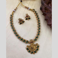 Joyful Jewel Art Divine Adornment Matte Gold Pota Stone Temple Necklace set