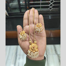 Joyful Jewel Art Royal Radiance Matte Gold Plated Pota Stone Necklace Set