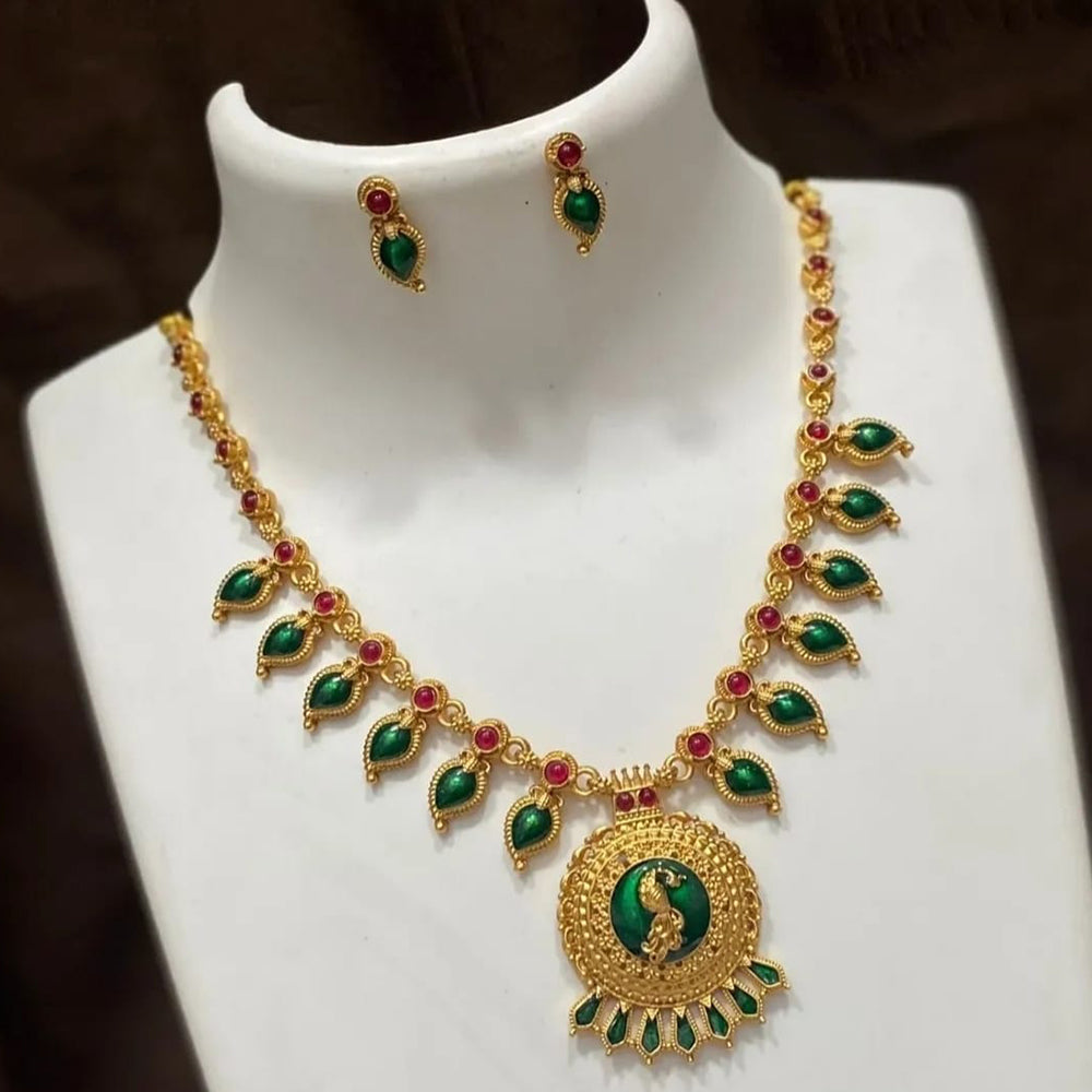 Joyful Jewel Art Luxurious Matte Pota Stone Necklace Set