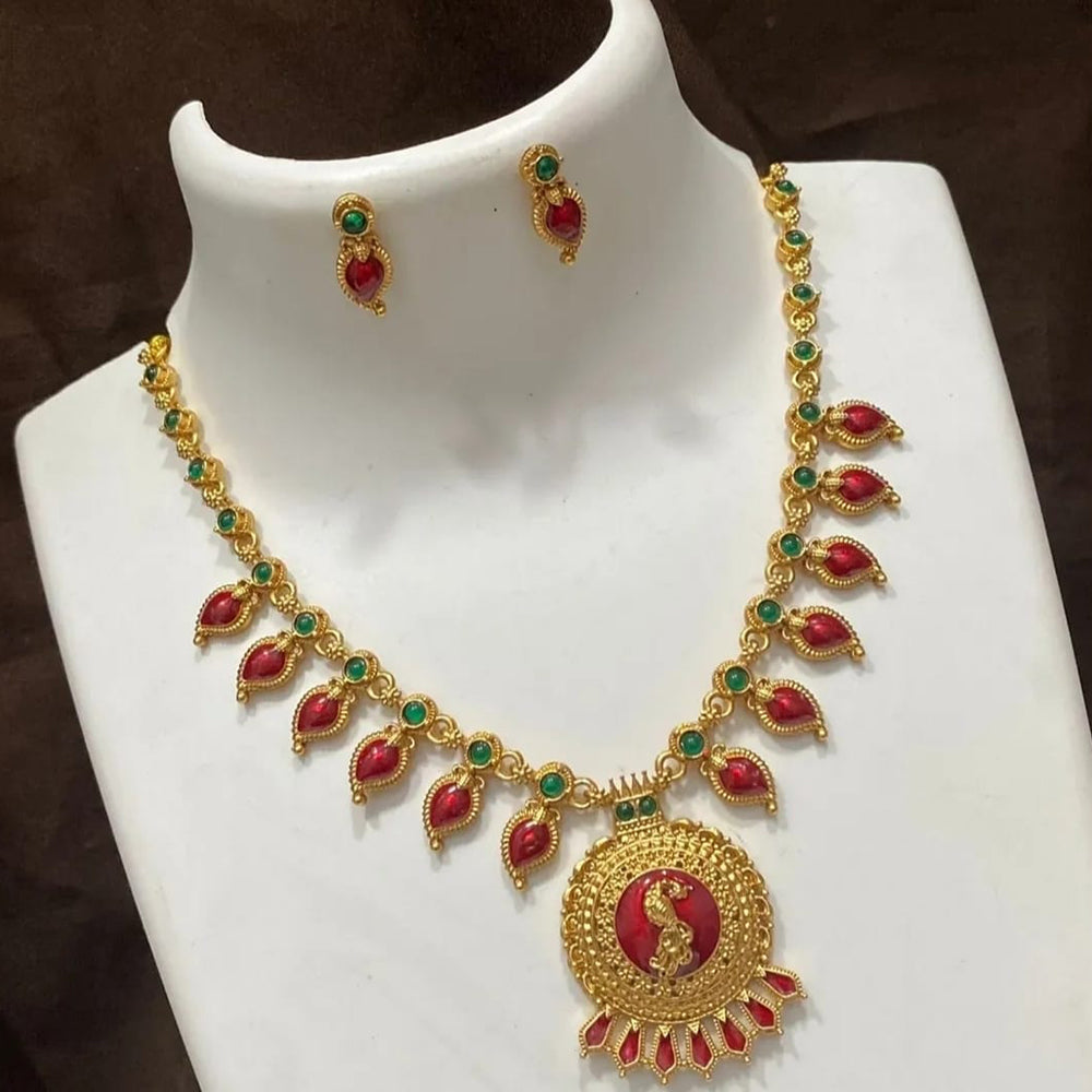 Joyful Jewel Art Luxurious Matte Pota Stone Necklace Set
