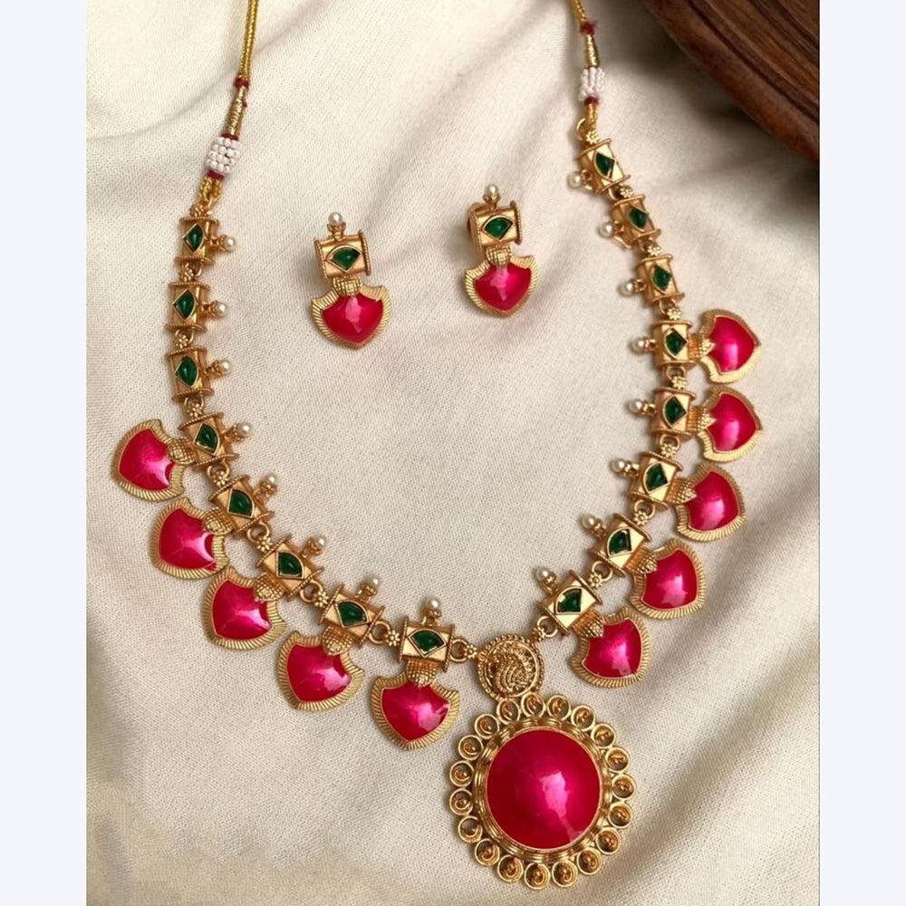 Joyful Jewel Art Luxurious Matte Pota Stone Necklace Set
