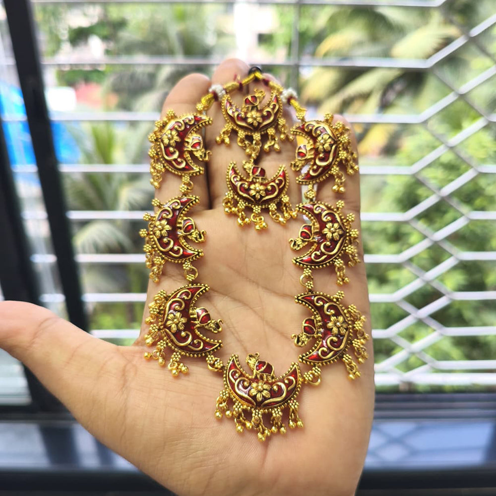 Joyful Jewel Art Luxurious Matte Meenakari Necklace Set