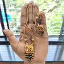 Joyful Jewel Art Regal Matte Elephant And Pearl Ensemble Necklace Set