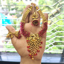 Joyful Jewel Art Regal Matte Elephant And Pearl Ensemble Necklace Set