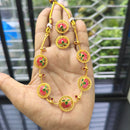 Joyful Jewel Art Elegant Matte Pota Stone And Meenakari Necklace Set
