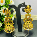 Joyful Jewel Art Dreams Bliss Pota Stone And Pearls Temple Jhumkis Earrings