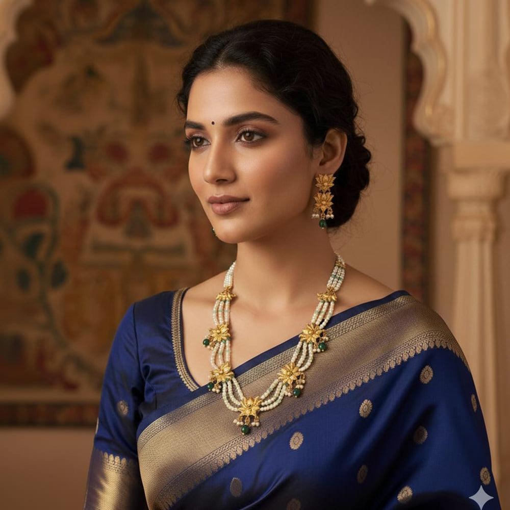 Joyful Jewel Art Elegant Peral And Beads Necklace Set