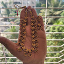 Joyful Jewel Art Traditional Matte Pota Stone Necklace Set With Flower Motifs