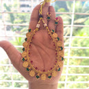 Joyful Jewel Art Heritage Matte Pota Stone Temple Necklace Set With Goddess Motifs