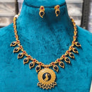 Joyful Jewel Art Traditional Matte Pota Stone And Meenakari Necklace Set