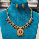 Joyful Jewel Art Traditional Matte Pota Stone And Meenakari Necklace Set