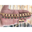 Joyful Jewel Art Traditional Matte Pota Stone And Pearl Temple Necklace Set