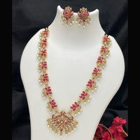 Joyful Jewel Art Traditional Matte Pota Stone And Pearl Necklace Set
