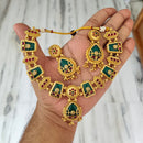 Joyful Jewel Art Traditional Matte Pota Stone And Pearl Necklace Set