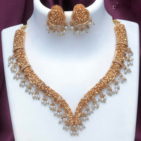 Joyful Jewel Art Traditional Matte Pearl Necklace Set