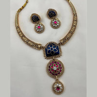 Joyful Jewel Art Traditional Matte Pota Stone Necklace Set