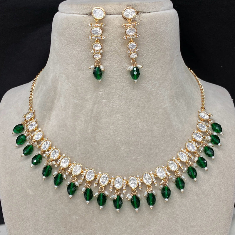 Amoliya Jewels Brass Polki Kundan Designer Necklace Set