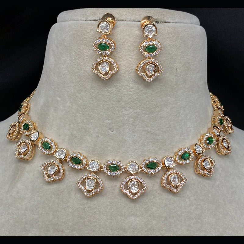 Amoliya Jewels Brass Polki Kundan Designer Necklace Set