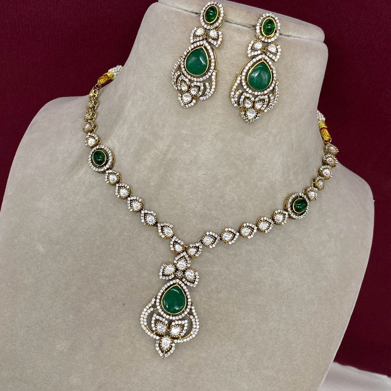 Amoliya Jewels Brass Polki Kundan Designer Necklace Set