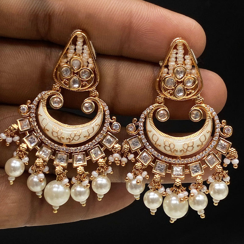 Amoliya Jewels Brass Polki Kundan Dangler Earrings