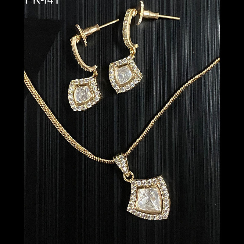 Amoliya Jewels Brass Polki Kundan Pendant Set