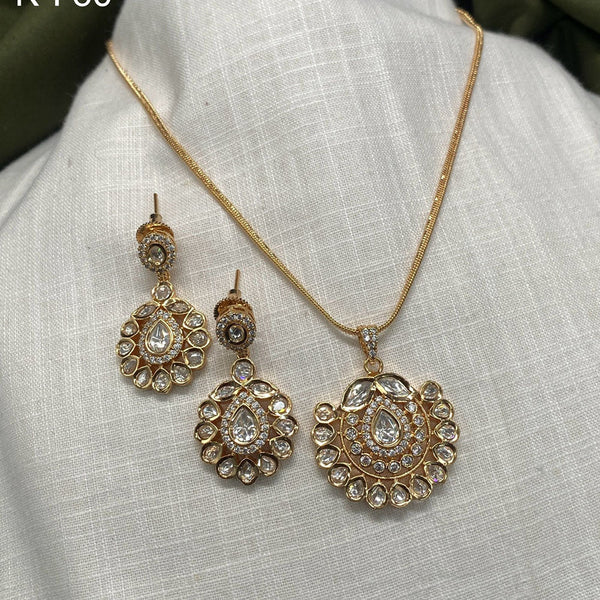 Amoliya Jewels Brass Polki Kundan Pendant Set