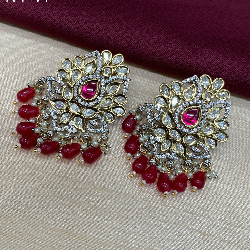 Amoliya Jewels Brass Kundan Earrings