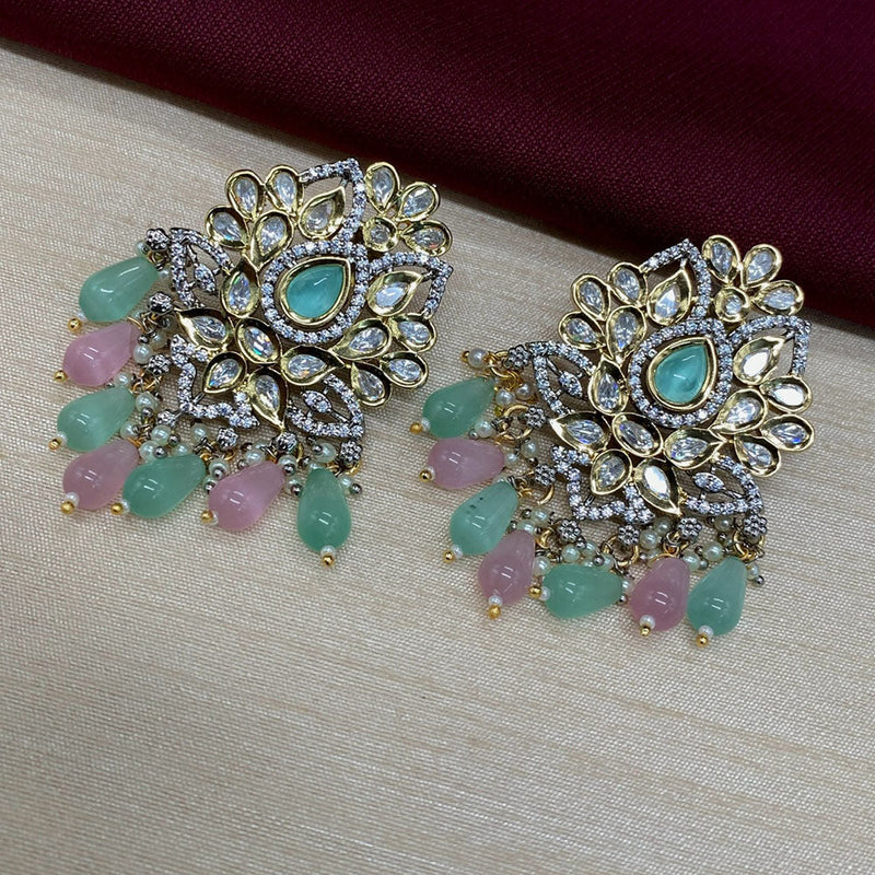 Amoliya Jewels Brass Kundan Earrings